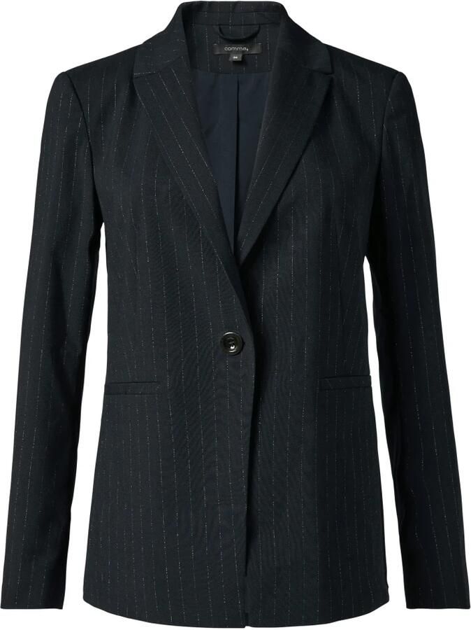 Comma Regular fit blazer met knoopsluiting en paspelzakken - Foto 4