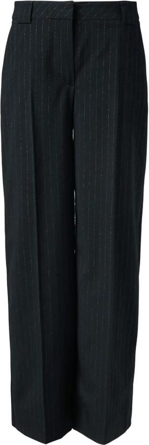 Comma Gestreepte broek met subtiel Lurex garen Blue Dames - Foto 7