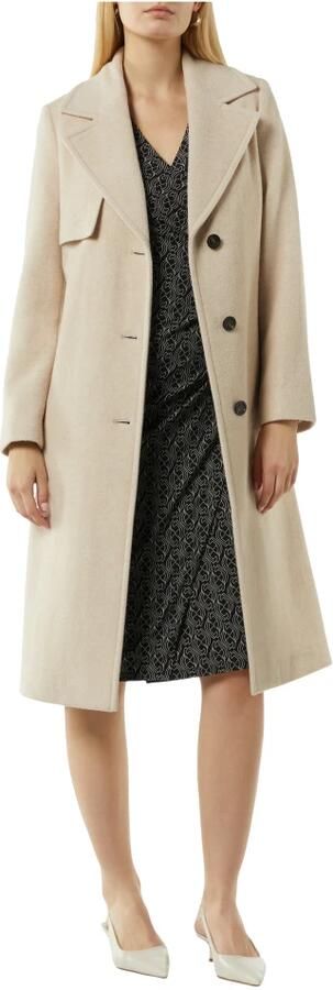 Comma jurk met all over print en plooien zwart wit - Foto 4