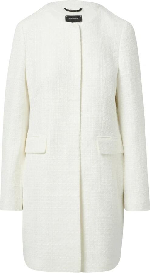 Comma Gestructureerde Tweed Blazerjas White Dames - Foto 3