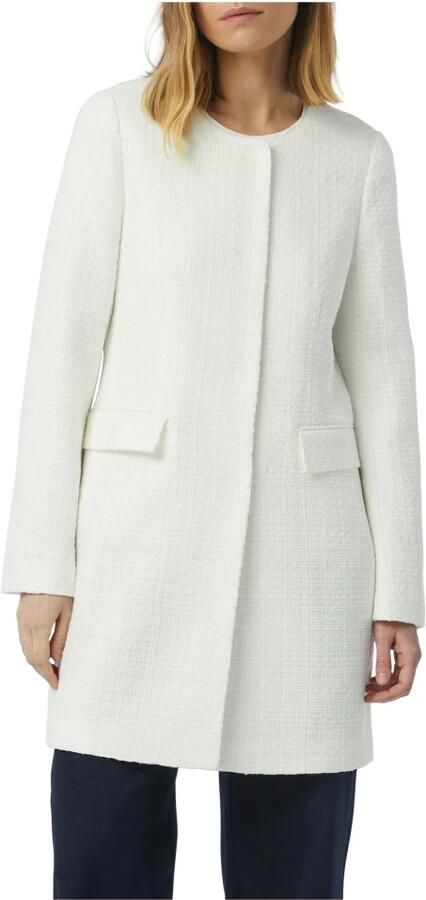 Comma Gestructureerde Tweed Blazerjas White Dames