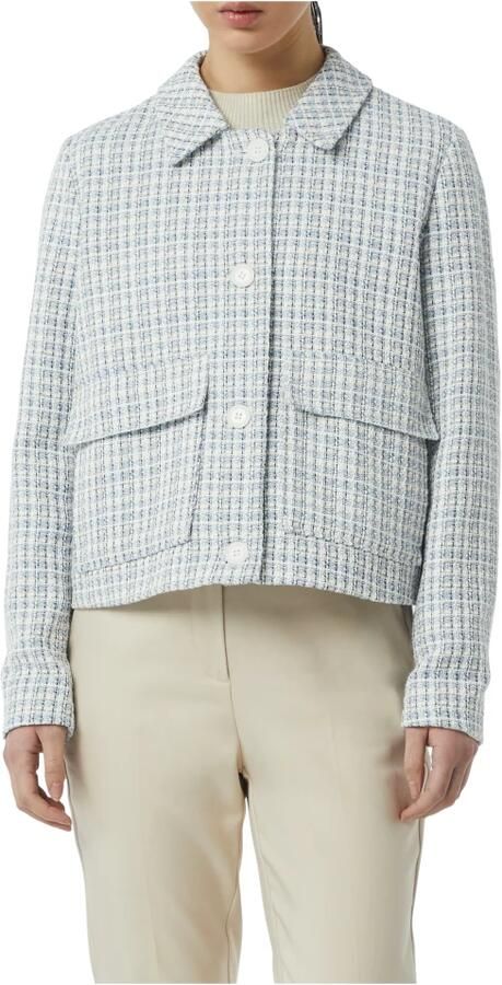 Comma Korte Tweedjas Casual Look Blue Dames - Foto 4