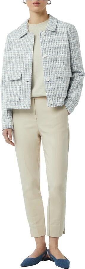 Comma Korte Tweedjas Casual Look Blue Dames - Foto 5