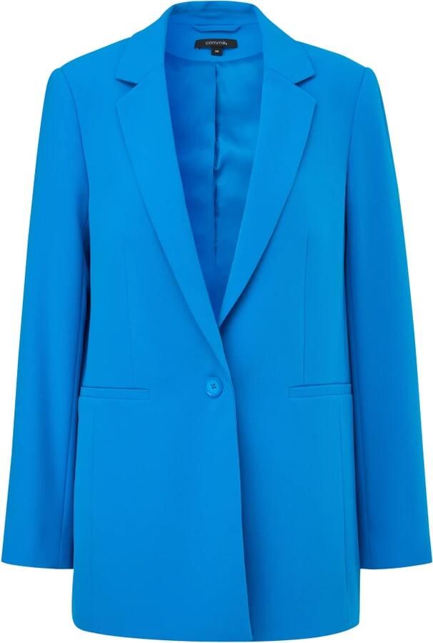 Comma Lange Crêpe Blazer Blue Dames - Foto 4