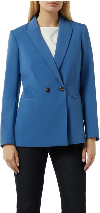 Comma Lichte Twill Blazer Regular Fit Blue Dames