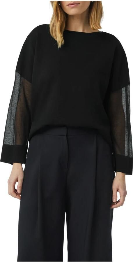 Comma Relaxed Fit Lichtgewicht Gebreide Trui Black Dames - Foto 3