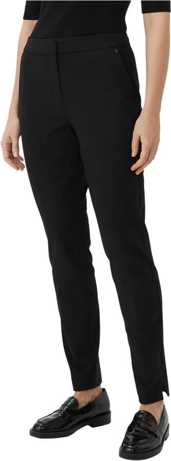 Comma Slim fit stoffen broek van viscosemix met logo-applicatie - Foto 2
