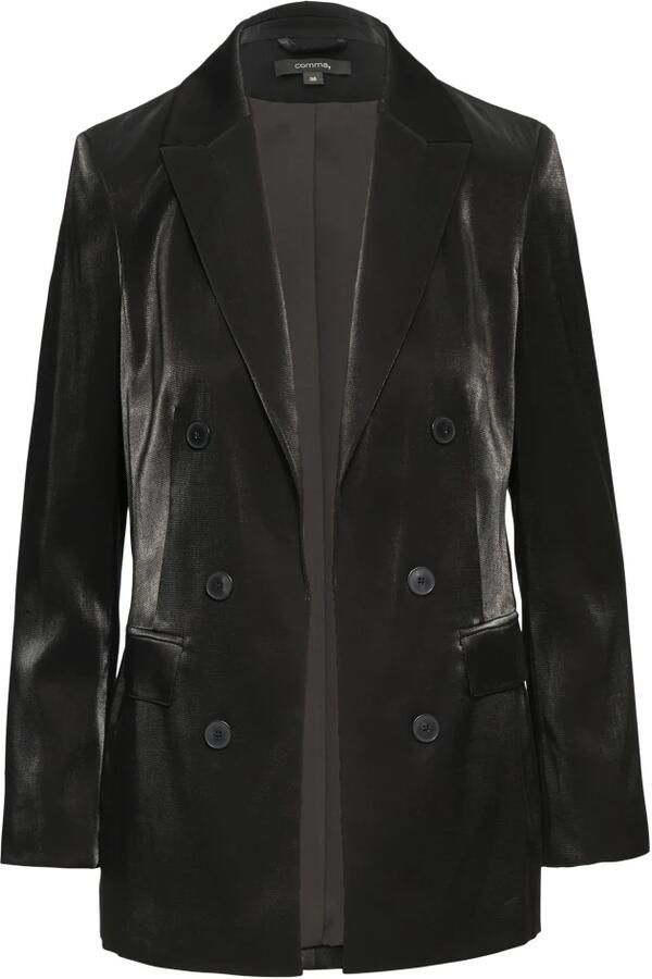 Comma Stijlvolle Blazer met Oplopende Reverskraag Black Dames - Foto 4