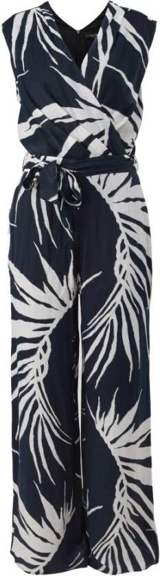 Comma Jumpsuit met all-over bloemenmotief in wikkellook