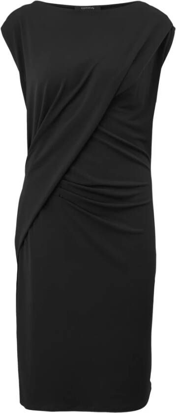 Comma Knielange jurk in wikkellook