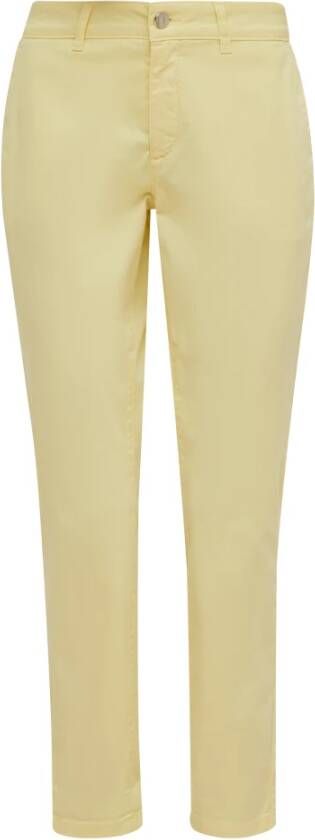 comma Slim-fit Trousers Geel Dames