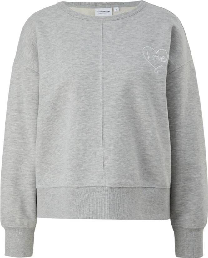 Comma Casual Identity Sweatshirt met motiefstitching model 'Valentinstag'