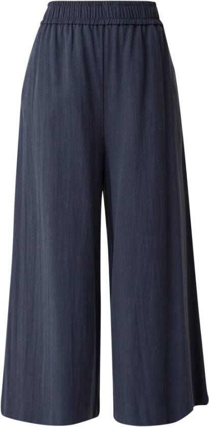 Comma Wide Trousers Blauw Dames