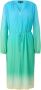 Comma dip-dye jurk met plisse blauw groen ecru - Thumbnail 3