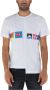 Comme des Garçons Asymmetrisch Border T-Shirt met Pixel Print White Heren - Thumbnail 3