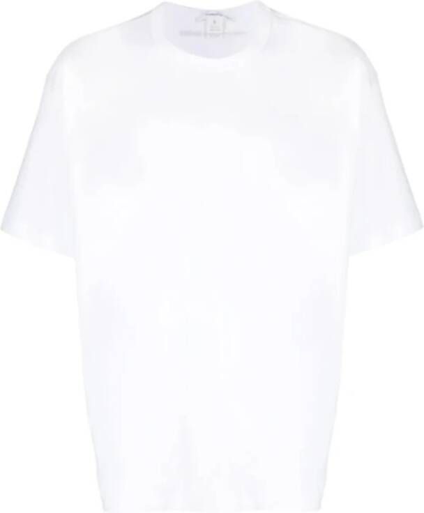 Comme des Garçons Wit Katoenen Crewneck T-shirt met Logo Print White Heren