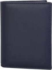Comme des Garçons Blue navy leather bifold wallet from Comme Des GarÃ§ons Wallet featuring multiple interior card slots Blauw Heren