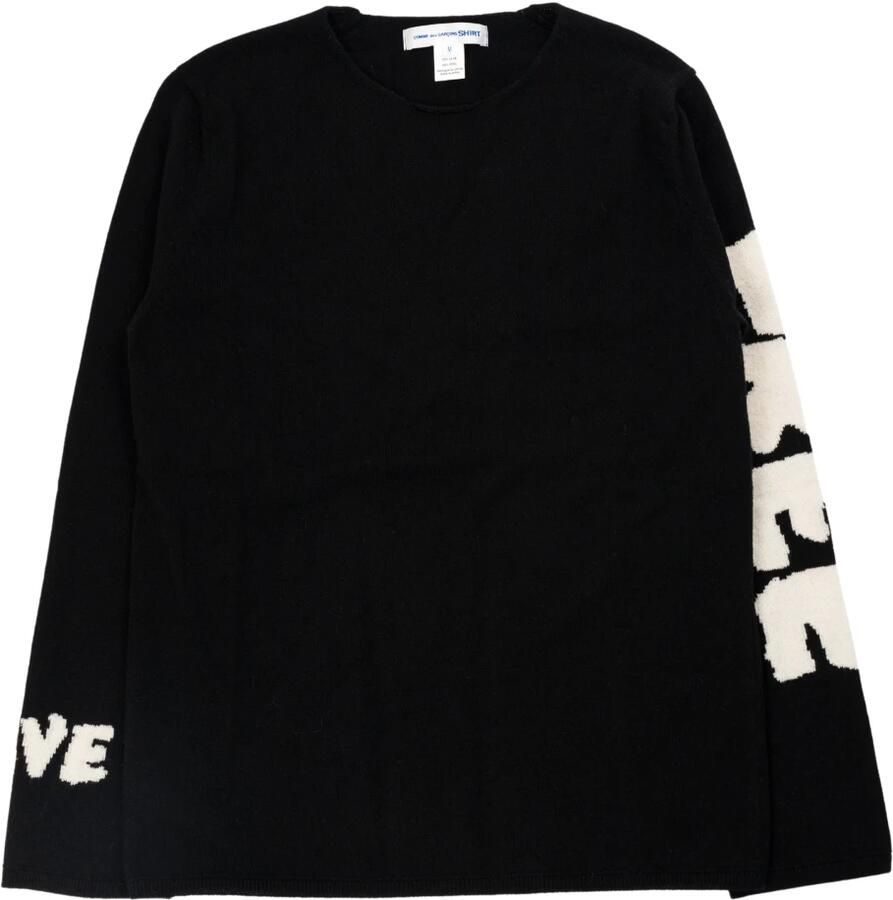 Comme des Garçons Zwarte wollen gebreide trui Black Heren