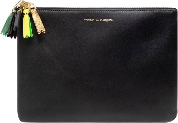 Comme des Garçons Logo Zipper Pull Wallet Black Unisex