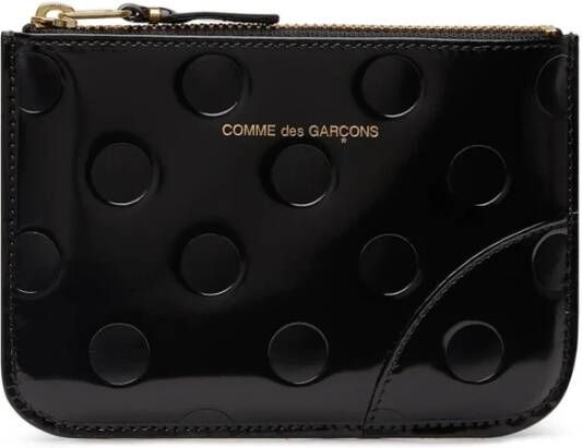 Comme des Garçons Portemonnee met polkadotpatroon en ritssluiting Black