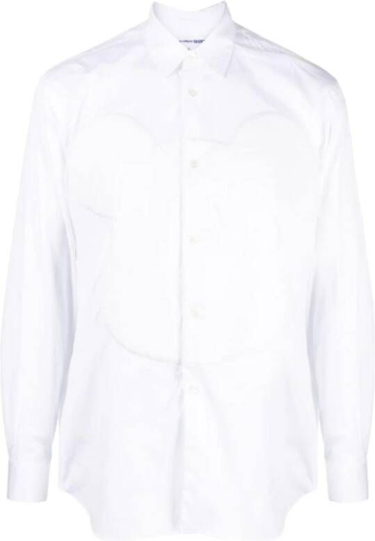 Comme des Garçons Geweven Gewatteerd Overhemd voor de Moderne Man White Heren