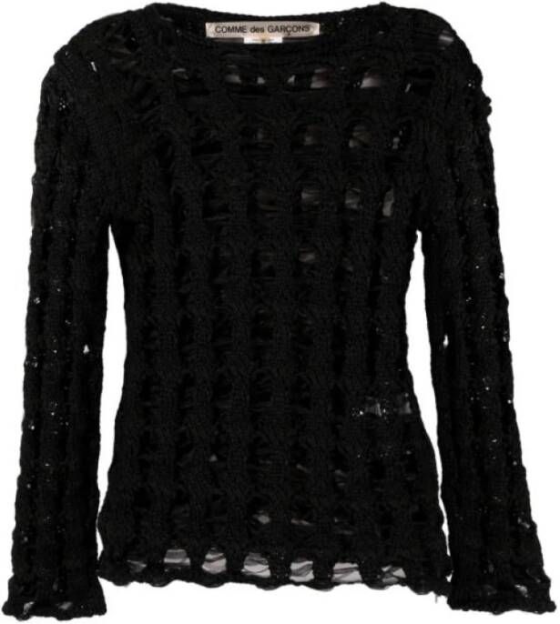 Comme des Garçons Gezellige en stijlvolle ronde hals trui voor vrouwen Zwart Dames