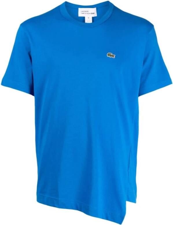 Comme des Garçons Lacoste Asymmetrisch T-shirt met Geborduurd Logo Blauw Heren