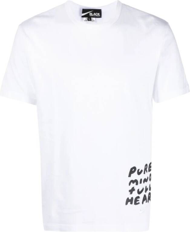 Comme des Garçons Witte T-shirt met contrasterende print White Heren