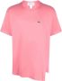 Comme des Garçons Logo-Patch Katoenen T-Shirt met Asymmetrische Zoom Roze Heren - Thumbnail 1