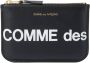 Comme des Garçons Logo Portemonnee van Premium Koeienhuid Leer met Goudkleurige Rits Black Unisex - Thumbnail 1