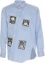 Comme des Garçons Multicolor Gestreept Katoenen Overhemd met Videogame Pixel Print Blauw Heren - Thumbnail 1