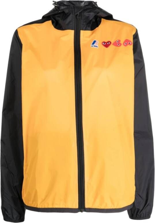 Comme des Garçons Oranje Sportjas met Logo Print en Color-Block Design Oranje Dames