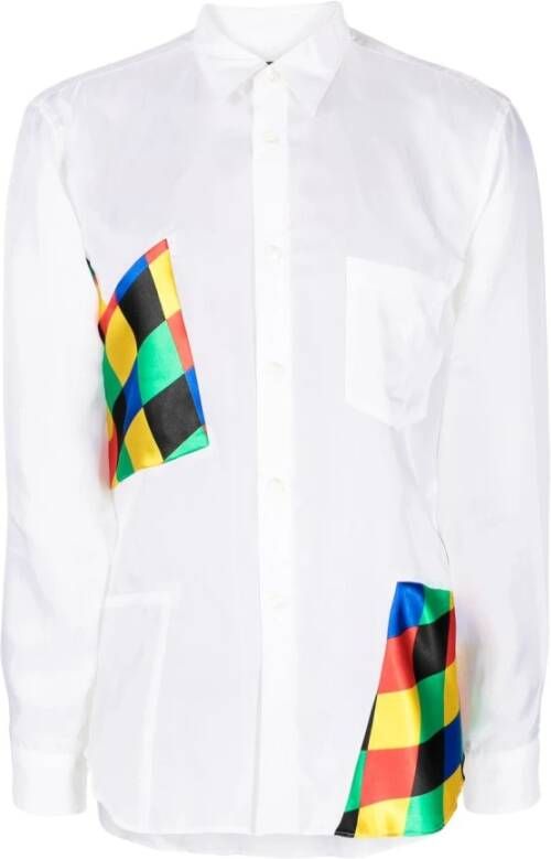 Comme des Garçons Overhemd met Patchwork Detail White Heren