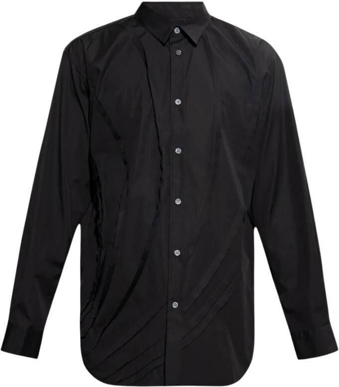 Comme des Garçons Overhemd met stiksel details Zwart Heren