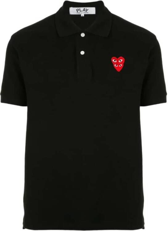 Comme des Garçons Play Embroidered Logo Polo Shirt Zwart Heren
