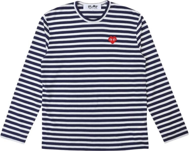 Comme des Garçons Play Gestreept Navy T-shirt door Invader Meerkleurig Heren