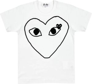 Comme des Garçons Play Heart Logo T-Shirt Wit Dames
