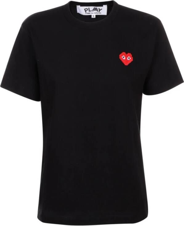 Comme des Garçons Play Invader Pixelated Heart Emblem T-shirt Zwart Heren