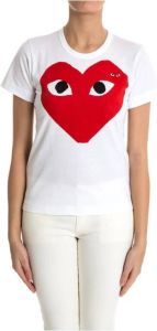 Comme des Garçons Play Red Heart T-shirt Wit Dames