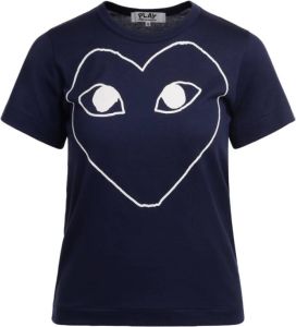 Comme des Garçons Play T-shirt with heart Blauw Dames