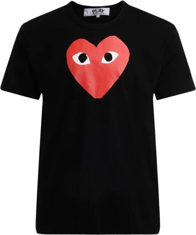 Comme des Garçons Play Zwart T-shirt voor heren met rood hart Black Heren