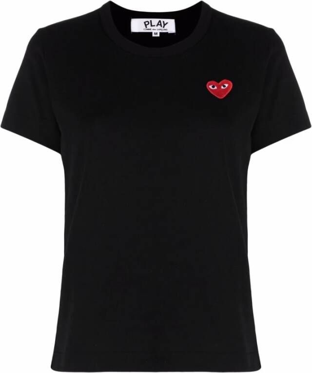 Comme des Garçons Play Zwart T-shirt met hartprint voor dames Black Dames