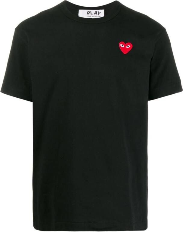 Comme des Garçons Play Zwarte katoenen T-shirt met hartlogo Black Heren