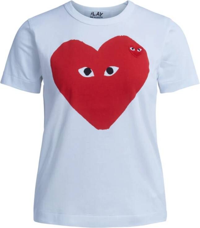 Comme des Garçons Play Wit speelt-shirt met rood hart Wit Dames