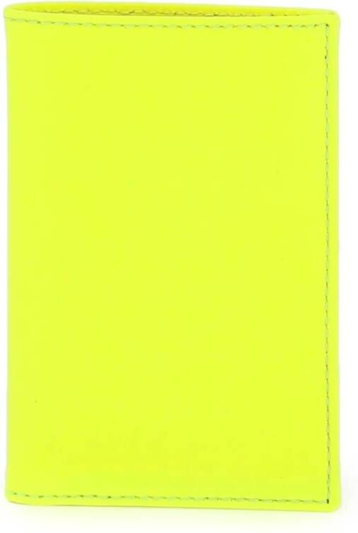 Comme des Garçons Fluo Bi-Fold Leren Portemonnee Yellow