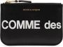 Comme des Garçons Logo Portemonnee van Premium Koeienhuid Leer met Goudkleurige Rits Black Unisex - Thumbnail 2