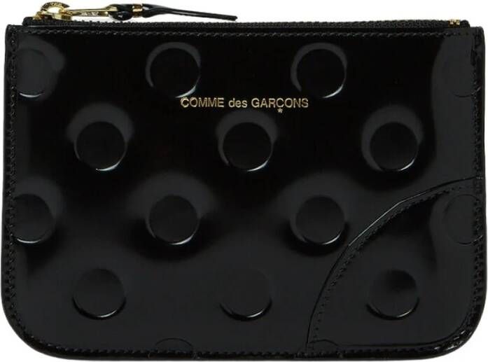 Comme des Garçons Portemonnee met polkadotpatroon en ritssluiting Black