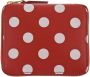 Comme des Garçons Rode Leren Portemonnee met Witte Polka Dots Rood Unisex - Thumbnail 1