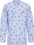 Comme des Garçons Gestreept Oxford Overhemd met Krokodilmotief Blue Heren - Thumbnail 1