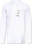 Comme des Garçons Logo Gedraaid Overhemd van Katoen Poplin White Heren - Thumbnail 1